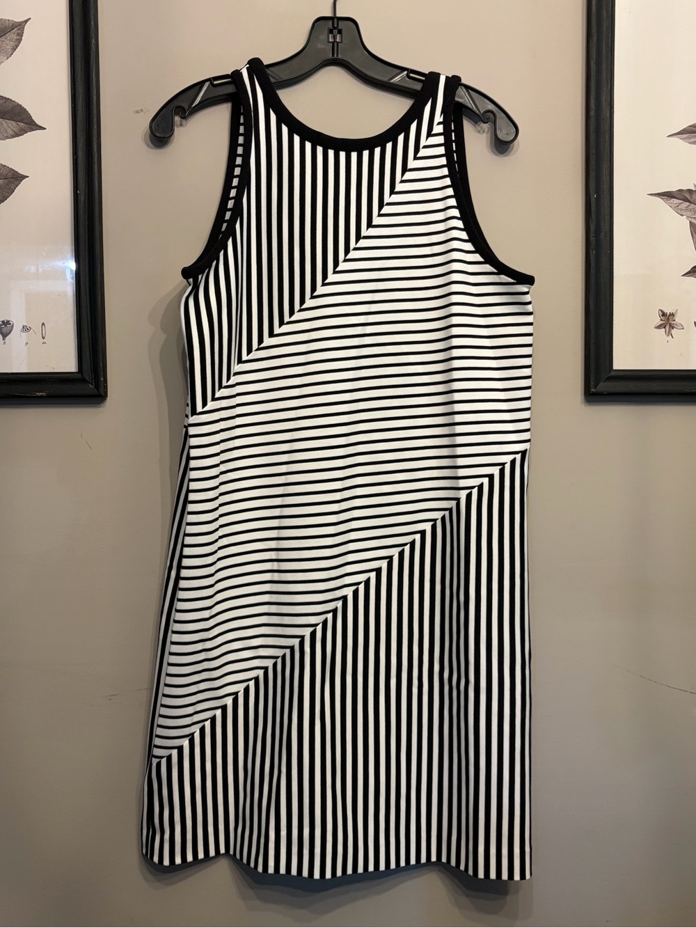 NWT Rebecca Minkoff Brady Black White Stripe Dress Size M